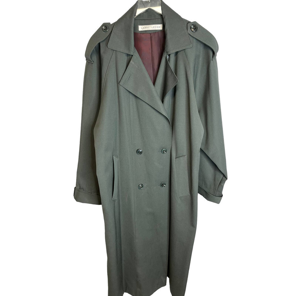 Vintage Larry Levine Union Made Overcoat Trench Long Coat Baggy Style